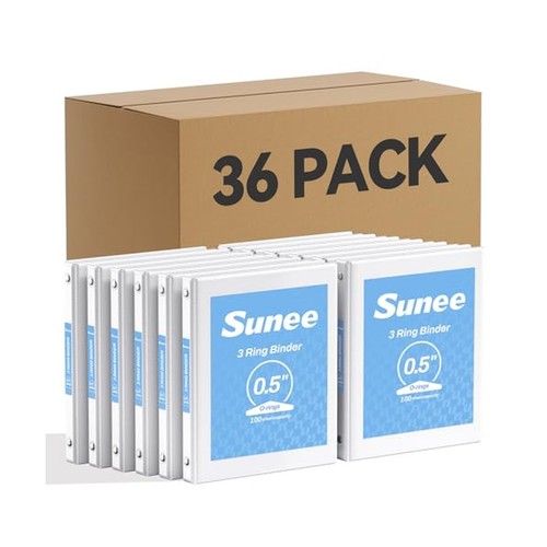 Sunee white binders - white,