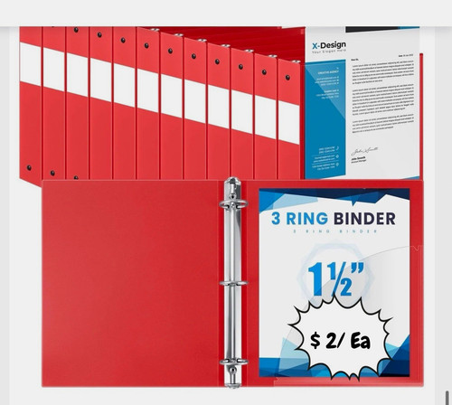 Red ring binder 2in - ring, 350